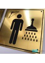 Табличка на дверь душевая мужчина пластик золото/серебро  (арт.Тd10)